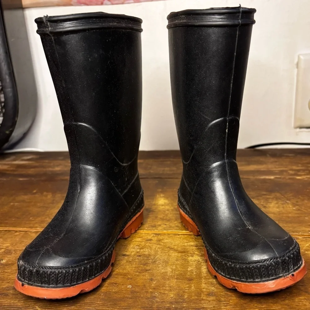 Kids Black Rain & Snow Boots